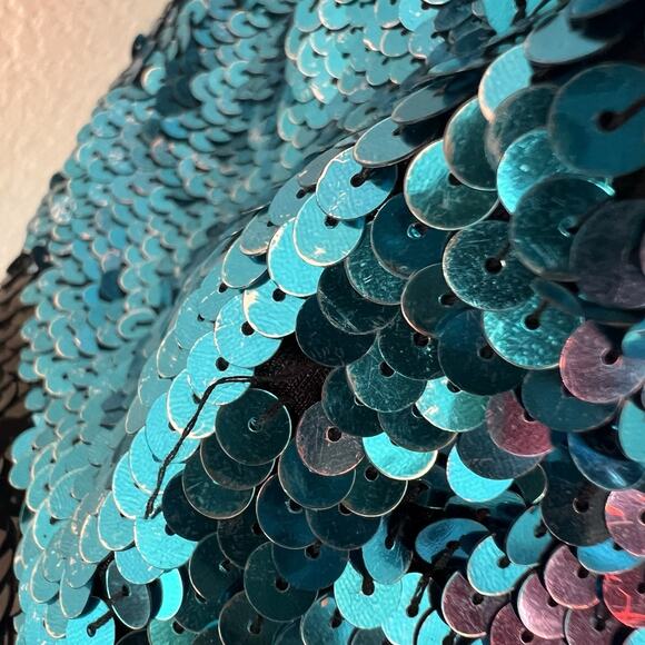 A.J. Bari Vtg Multicolor Colorblock Sequin Tank Dress 4 Festival Cocktail Party - Picture 9 of 10